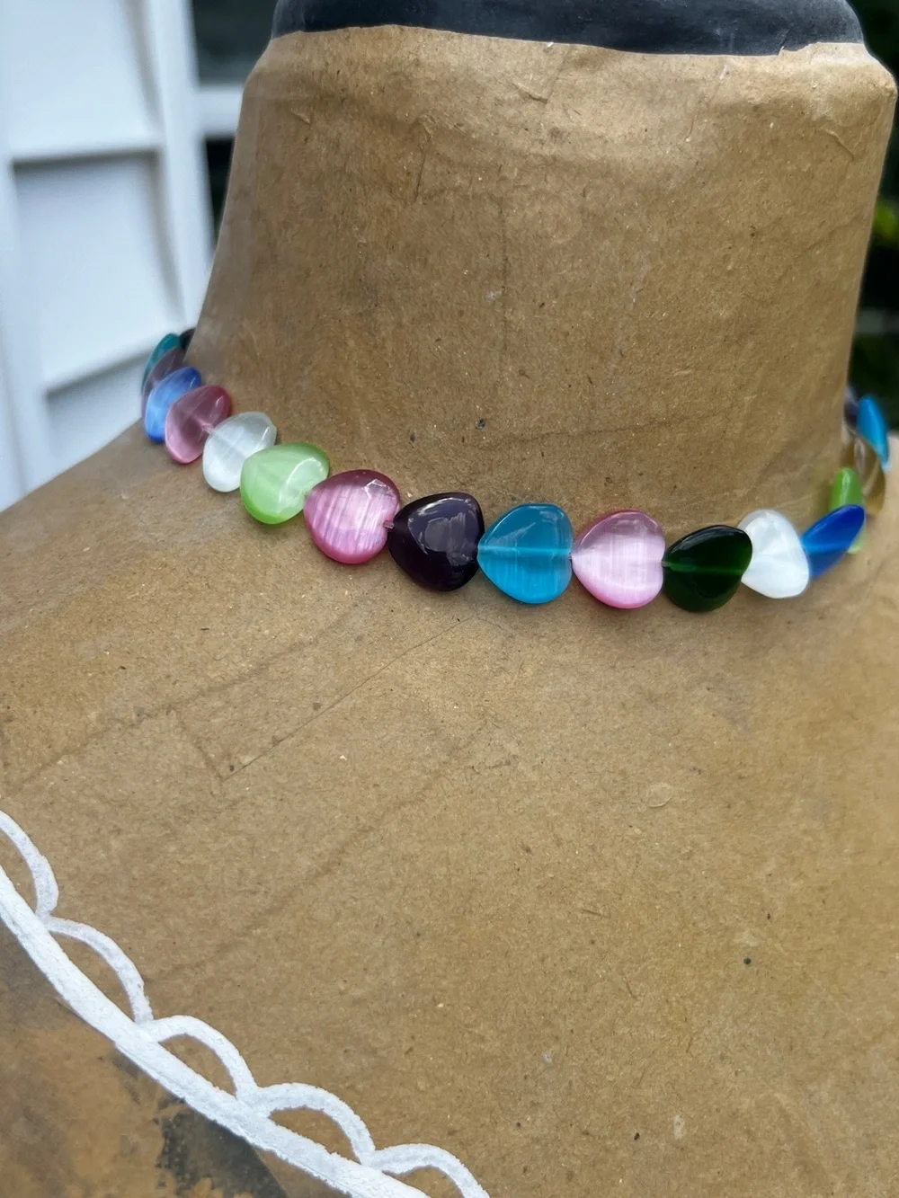 Heart Necklace Magnetic Clasp Cottage Boho Coastal Whimsical Jewelry 18 Inch